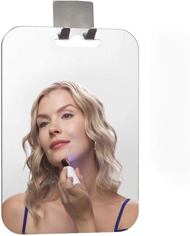 Anti-Fog Shower Mirror, Extra Large Size 11.81 x 7.87 in, High Definition Bathroom Fogless, Frameless, Impact Resistance Wall Hanging, Shower Accessories, Safe & Durable