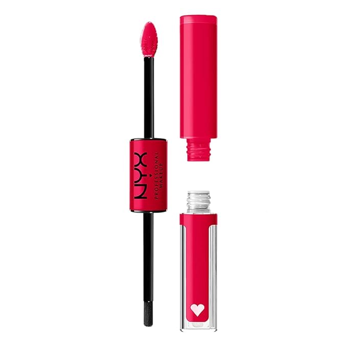 NYX PROFESSIONAL MAKEUP Shine Loud, Long-Lasting Liquid Lipstick with Clear Lip Gloss - On A Mission (Blue Red)