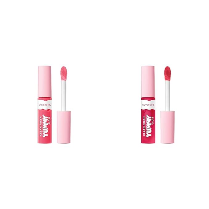 COVERGIRL Clean Fresh Yummy Gloss Lip Gloss 2-Pack - Glamingo Pink & You're Just Jelly Sheer Shades