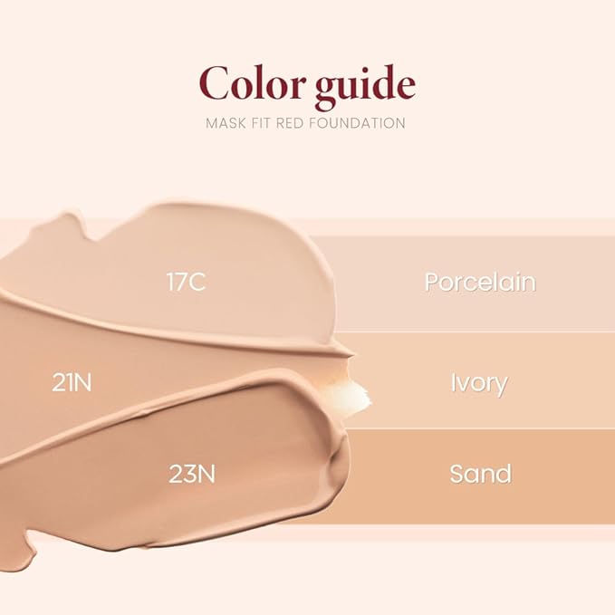 TIRTIR Mask Fit Red Foundation | High Coverage, Long-Lasting, Lightweight, Buildable Coverage, Radiant Semi-Matte Finish, All Skin Types, Korean Foundation, 17 Porcelain