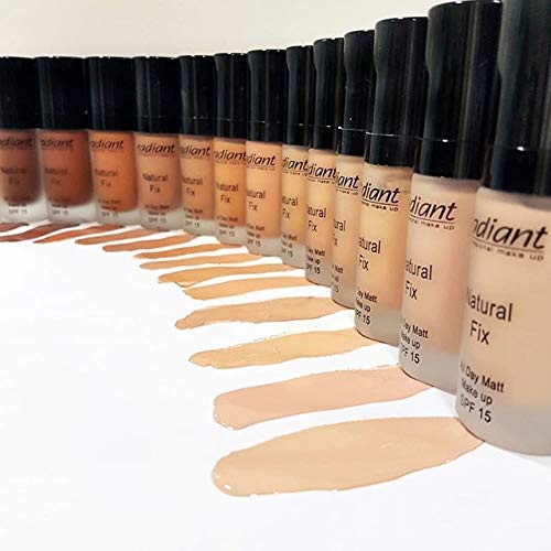 Radiant Professional Natural Fix All Day Matte Cream Foundation - Long Wear High Coverage Face Makeup Foundation With SPF 15 - Oil Free Matte Finish - For All Skin Types-1.01 oz. (05 Light Tan)