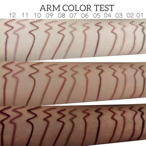 12 Colors Brown Lip Liner Set for Women- Dark Red Nude Waterproof Lip Pencils for Defining & Filling Lips, Long-Lasting Smooth Lip Makeup, High Pigmented Lip Liner Pack