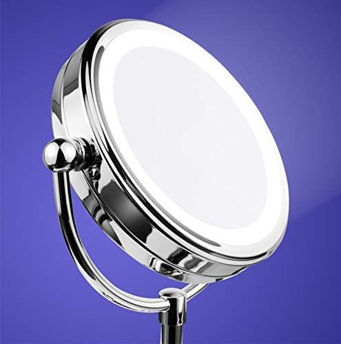 Mia Beauty Vanity Mirror 10x 1x Magnification Double-Sided Cordless LED Lighted Beautiful Polished Silver Chrome Finish for Women, Hair Stylists, Cosmetologists, Teens, Bathroom, Table Top
