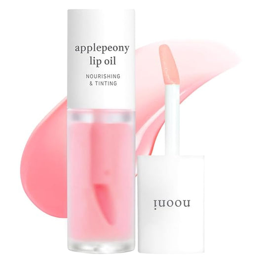 NOONI Korean Hydrating Lip Oil - Applepeony | Long-Lasting, Moisturizing, Plumping, Revitalizing for Dry Lips, Waterproof, No Peel Off, Hydrating, Nourishing Crystal Clear, 0.12 FL Oz