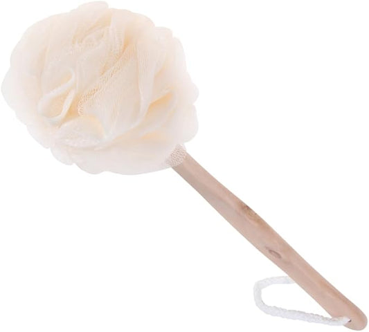 Loofah Sponge Brush Shower Loofah with Handle Bathroom for The Disabled Shower Sponge Pads Back Exfoliating Pad Soft Bath Sponge with Short Handle Bamboo Net Brush