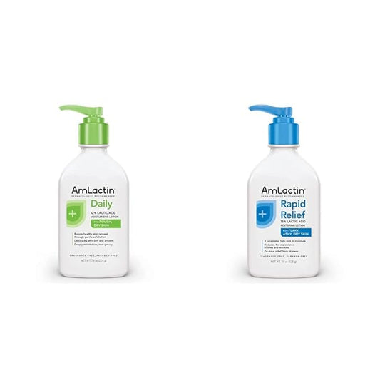 AmLactin Daily Moisturizing Lotion for Dry Skin (7.9 oz) and AmLactin Intensive Healing Body Lotion for Dry Skin (7.9 oz)