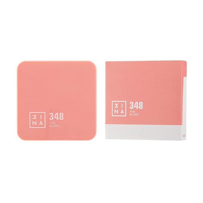 3INA The Blush 348 - NEW Formula - Natural, Light Mineral Powder Blush For Sensitive Skin - Blendable, Buildable Rouge - Pigmented, Dewy Glow - Vegan, Cruelty Free Makeup - Natural Color - 0.26 Oz