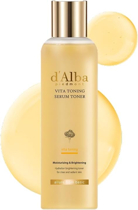 d'alba Piedmont White Truffle Vita Toning Serum Toner, Glass Skin with Double Vitamin Skincare, Face Moisturizer, (6.09 fl. oz)