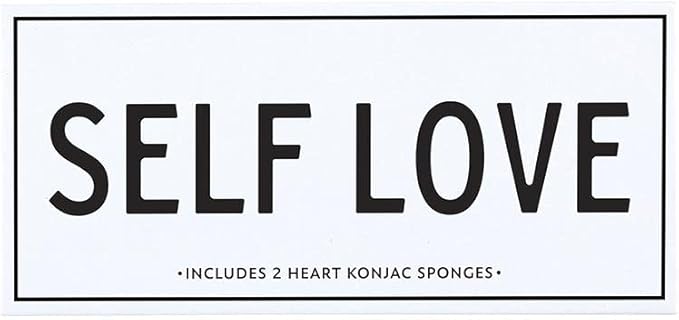 Balla Sleep + Spa Self Love Heart Konjac Root Facial Sponges for Gentle Face Cleansing and Exfoiliation, Charcoal and Pink Clay
