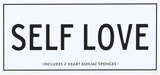 Balla Sleep + Spa Self Love Heart Konjac Root Facial Sponges for Gentle Face Cleansing and Exfoiliation, Charcoal and Pink Clay