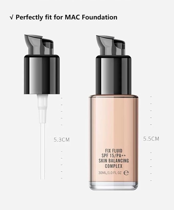 Chris.W 2Pack Replacement Foundation Pump Fit for MAC Studio Fix Fluid Foundation and DW Double Wear Foundation(Black)