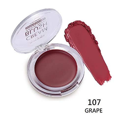 PHOERA Makeup Face Cheek Blush Cream Matte Blusher Super blend-able Sweat-Resistant Pressed Foundation Non_Greasy Palette (107 GRAPE)