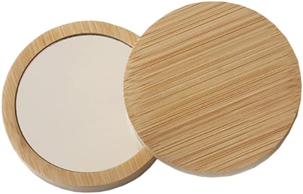 3 Pcs Small Wood Makeup Mirrors Round Compact Mirror Portable Pocket Mirror Wooden Vanity Cosmetic Mirror Circles Travel Mirror for Women Girls