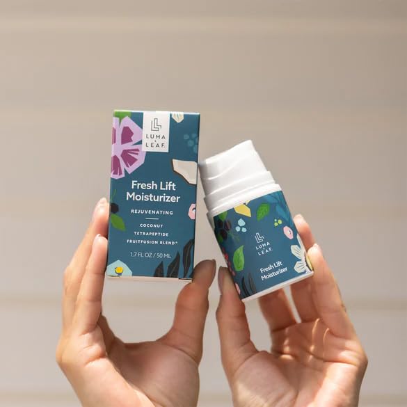 LUMA & LEAF Fresh Lift Facial Moisturizer, 1.7 FL Oz – Anti Aging Face Cream with Hyaluronic Acid & Tetrapeptide, Collagen Booster to Firm, Smooth Wrinkles & Hydrate Sensitive Skin