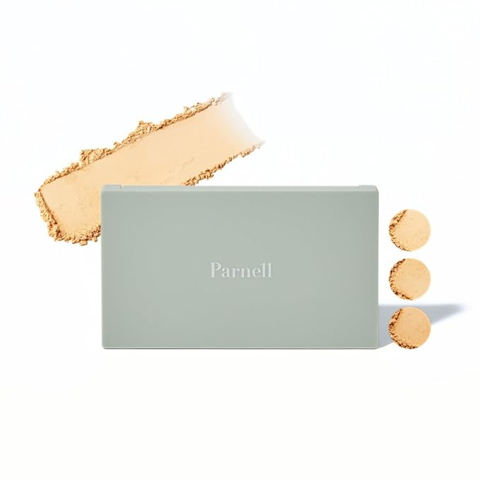 Parnell Cicamanu Matte Spondation (Powder Foundation with Sponge) 11g, #19 Porcelain | Lightweight Oil-Control | Matte Finish and Long-Lasting | Infused with Centella Asiatica | K-Beauty