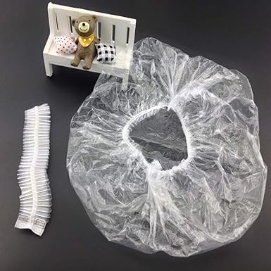 50Pcs Transparent Disposable Clear Waterproof Shower Caps Spa Hair Salon Home Elastic Bathing Caps Shower Caps