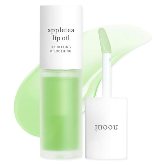 NOONI Korean Hydrating Lip Oil - Appletea | Long-Lasting, Moisturizing, Plumping, Revitalizing for Dry Lips, Waterproof, No Peel Off, Hydrating, Nourishing Crystal Clear, 0.12 FL Oz