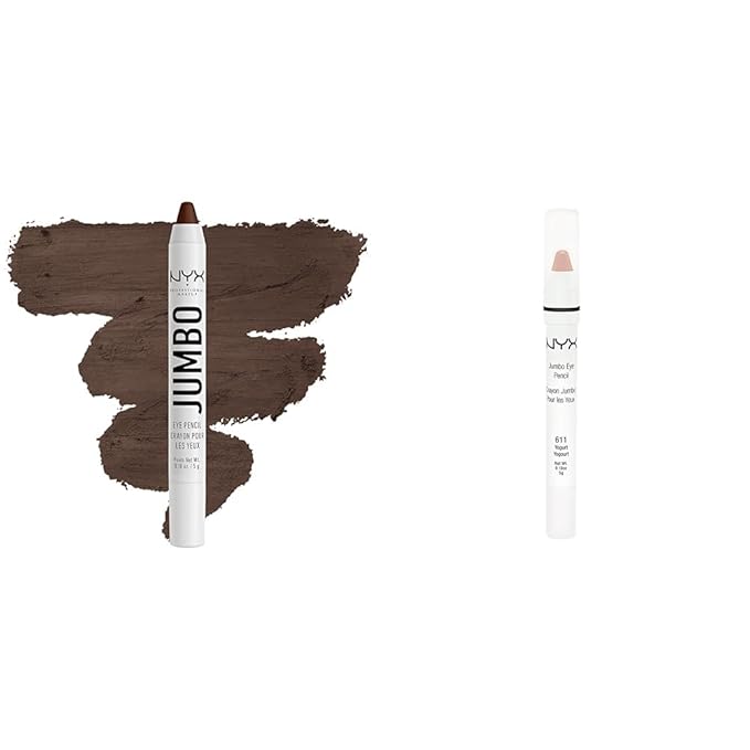 NYX PROFESSIONAL MAKEUP Jumbo Eye Pencil Blendable Eyeshadow Stick & Eyeliner Pencil Bundle - Frappe and Yogurt