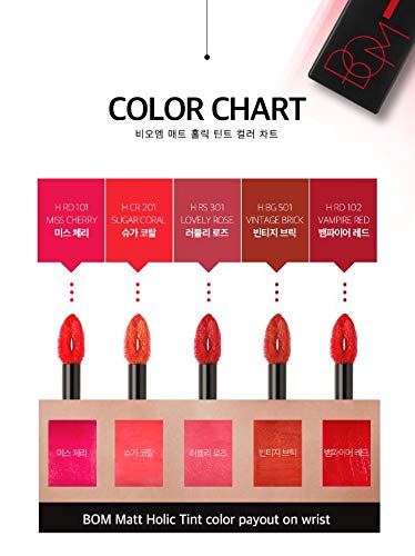 BOM MATT HOLIC TINT Long Lasting Lip Tint 8.5g - 5 Colors H BG 501 VINTAGE BRICK