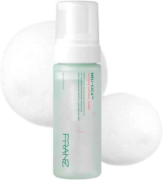 FRANZ Soothing Bubble Toner | Korean Skincare Acne Toner with CICA & Melittin | Calming & Redness Relief Formula | pH 6.0~6.5 Balancing & Oil Control for Sensitive, Acne-Prone Skin | 150ml / 5 fl.oz.