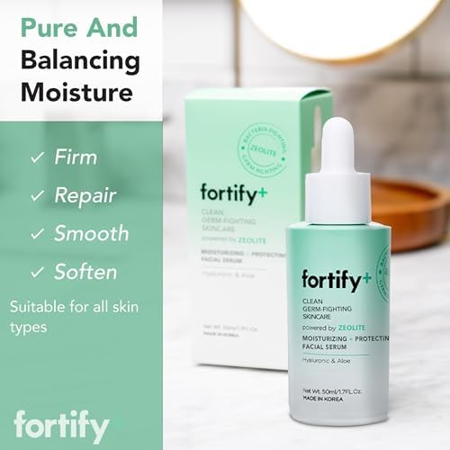 9-in-1 Hyaluronic Acid Serum for Face with Aloe & Zeolite - Natural Germ-Fighting Skincare, Derm-Tested - Moisturizing & Protecting, Clean Beauty, Made in Korea - 50ML/1.67Fl Oz