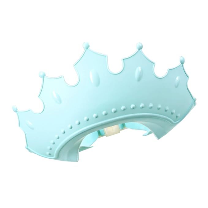 Boy Girl Bath Caps Adjustable Shampoo Hat for Boy Girl Crown Shape Design for Fun Bathing Protects Eyes Ears and Mouth Tpe Material