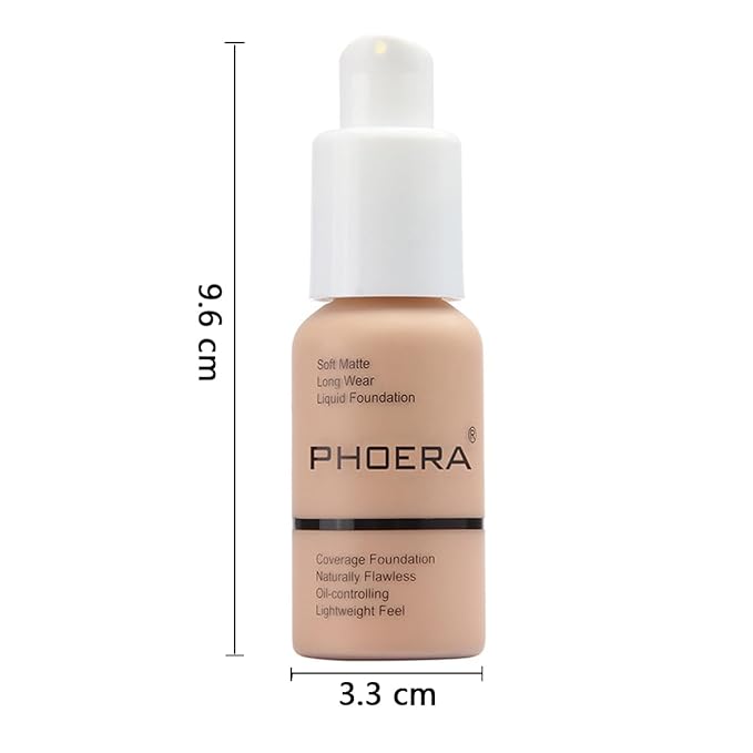 PHOERA Flawless Soft Matte Liquid Foundation 24 HR Oil Control Concealer Makeup, Full Coverage Foundation for Women and Girls (103 Warm Peach)