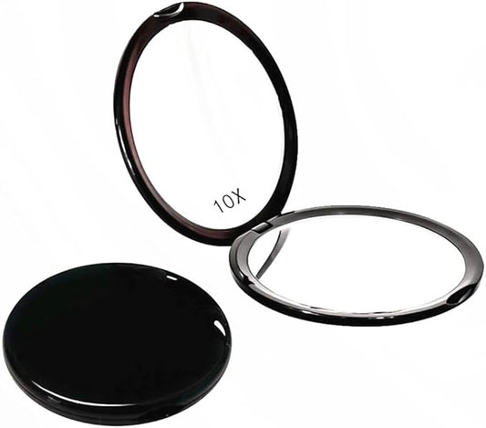 Magnifying Compact Mirror for Purse - 1x/10x Magnification Travel Makeup Mirror 4 inch Double-Sided Folding Mirror,Handheld Small Pocket Mirror for Gift,Travel Essentials