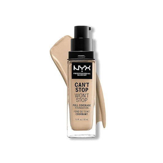 NYX PROFESSIONAL MAKEUP Can't Stop Won't Stop Foundation, 24h Full Coverage Matte Finish - Nude