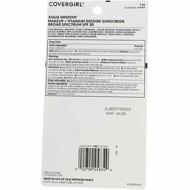 Cover Girl 45834 710clsivr Classic Ivory Aqua Smoothers Make Up