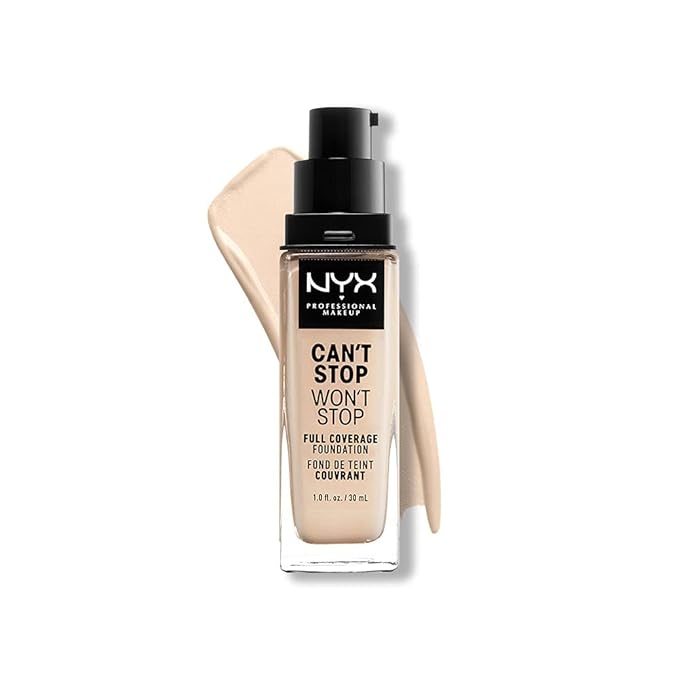 NYX PROFESSIONAL MAKEUP Can't Stop Won't Stop Foundation, 24h Full Coverage Matte Finish - Pale