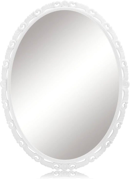 Magnetic Locker Mirror, 5"x7"Real Glass Small Mirrors for Locker with Magnetic Backing, for School Locker, Bathroom, Household Refrigerator, Locker Accessory, Workshop Toolbox or Office Cabinet(White)