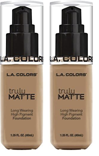 L.A. COLORS Truly Matte Foundation, Sand, 1 Ounce (CLM356) (Pack of 2)