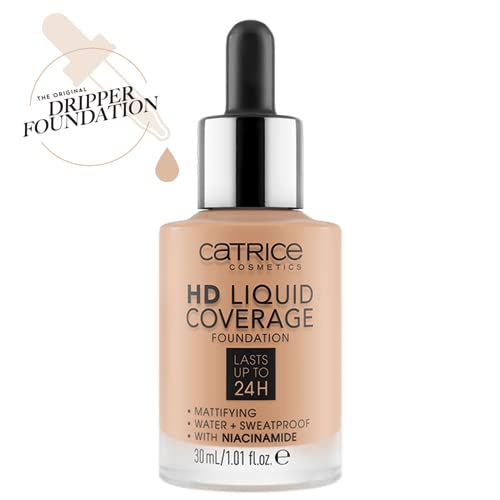 Catrice | HD Liquid Coverage Foundation | High & Natural Coverage | Vegan & Cruelty Free (040 | Warm Beige)