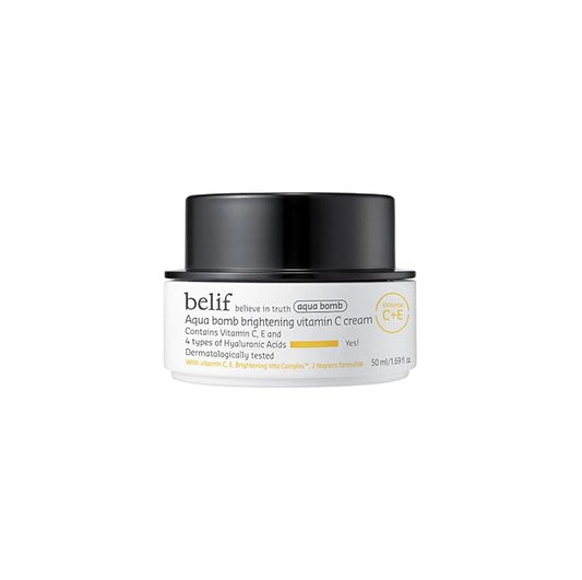 belif Aqua Bomb Vitamin C Face Cream Moisturizer, Infused with Hyaluronic Acid, Vitamin C & Vitamin E, Intense Hydration, For All Skin Types, Korean Skin Care