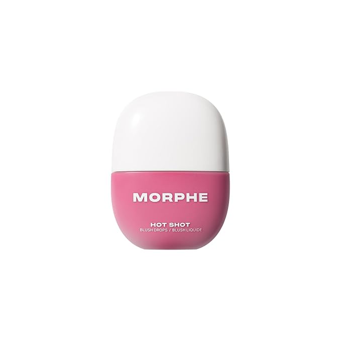 Morphe Hot Shot Blush Drops - Hydrating, Buildable Liquid Blush for Cheeks with Niacinamide and Antioxidants- Buildable, Waterweight Formula for a Natural Finish - Flex Symbol (0.5 Fl Oz)