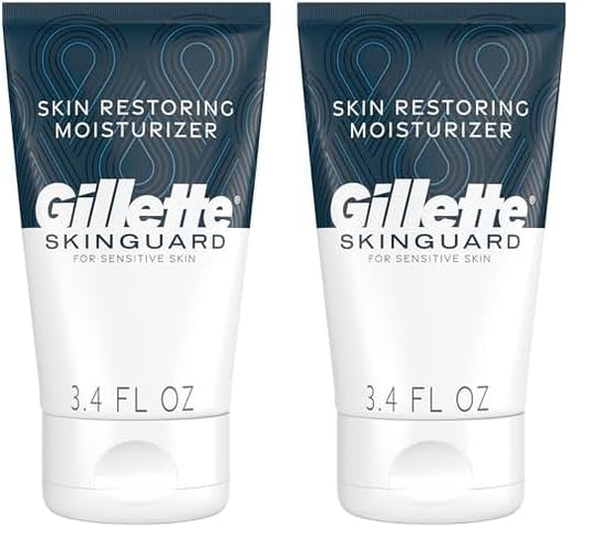 Gillette SkinGuard Face Moisturizer for Men, 3.4 oz Skin Restoring Moisturizer with Shea Butter and Vitamin E (Pack of 2)