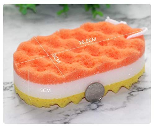 WOIWO 3 Pieces 100% Fiber Sponge Bath Sponge Body Scrubber, Super Size, Delicate, Soft And Rich Foam, Can Be Reused To Remove Dirt And Excess Grease From Cosmetics