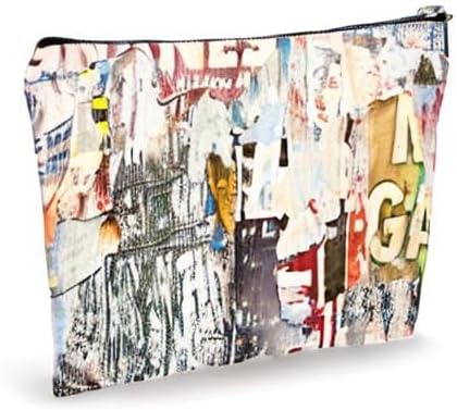 Art Theme Makeup Bag - Retro Posters Texture - Vintage Printing Cosmetic Bag, Toiletry Bag Gift For Girls, Teen, Personal Care & Accessories - A10