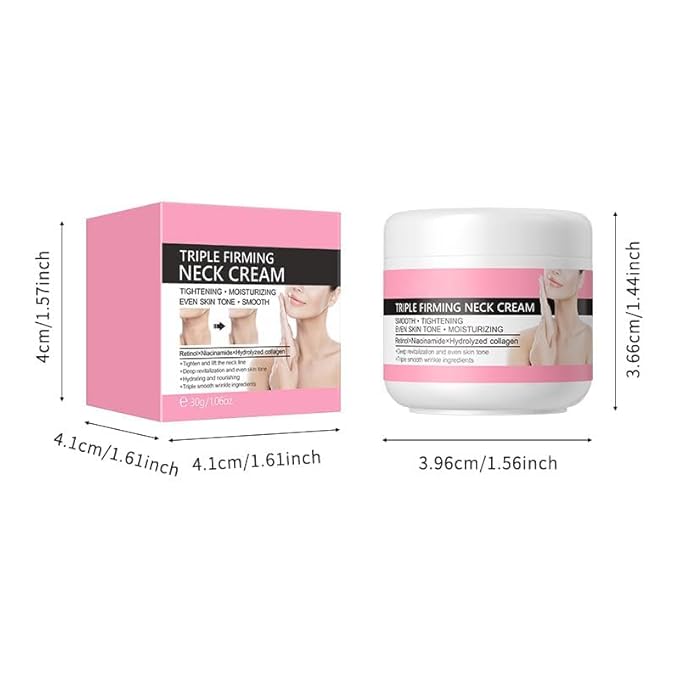 Neck Cream Travel Size Mini Wrinkle Remover Firming Smooth Skin Anti-Wrinkle Anti-Aging Moisturizing Nourishing Fast-Absorbing Non-Greasy Spring Summer Autumn Winter Neck Care, 1.06 oz