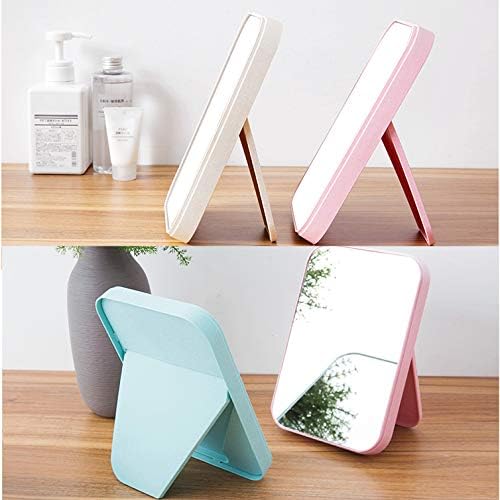 Coobbar Foldable Desktop Princess Mirror - Square, Simple, Portable Makeup Mirror for Women (Green)