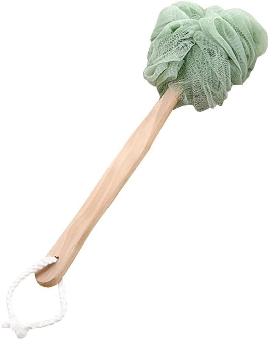 Loofah on a Stick Loofah Back Scrubber Exfoliating Body Sponge Shower Loofah Bath Sponge Long Handle Bath Brush for Men Women Green