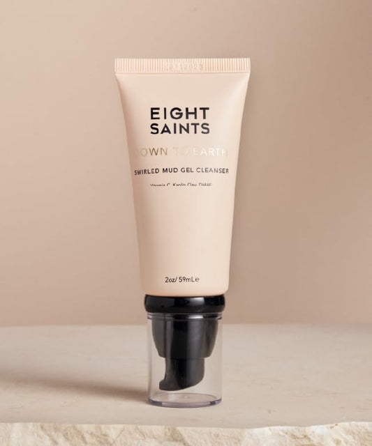Eight Saints Down To Earth Mud Gel Face Wash, Natural and Organic, Gentle and Effective Daily Anti Aging Facial Cleanser, Makeup Remover, Nourishing and Hydrating Face Cleanser