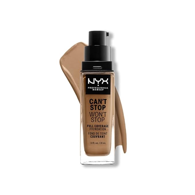 NYX PROFESSIONAL MAKEUP Can't Stop Won't Stop Foundation, 24h Full Coverage Matte Finish - Caramel