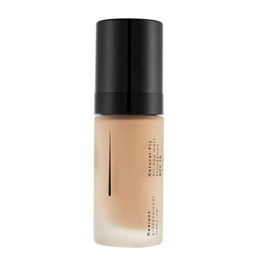 Radiant Professional Natural Fix All Day Matte Cream Foundation - Long Wear High Coverage Face Makeup Foundation With SPF 15 - Oil Free Matte Finish - For All Skin Types-1.01 oz. (05 Light Tan)