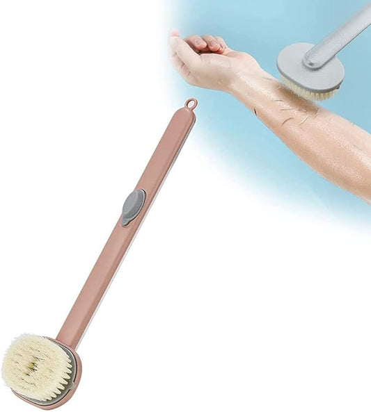 Liquid Bath Brush with Long Handle, Detachable Back Brush with Soap Dispenser Body Wash Brush Long Handled Bath for Massage Cleaning Brush Exfoliating Brush Back Care Shower Brush