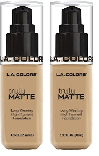L.A. COLORS Truly Matte Foundation, Natural CLM352 (Pack of 2)