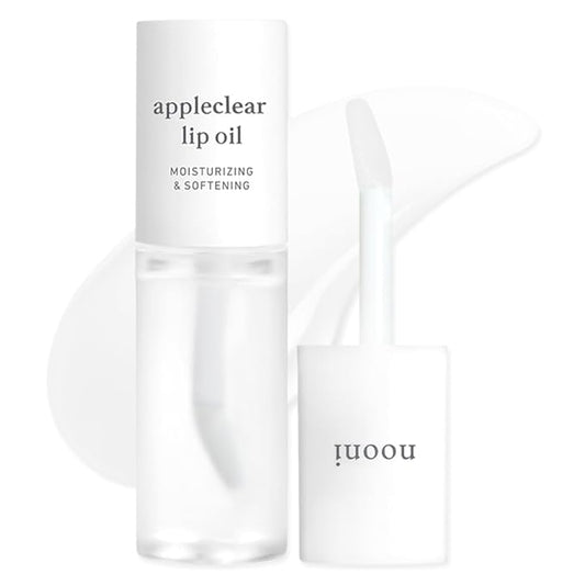 NOONI Korean Hydrating Lip Oil - Appleclear | Long-Lasting, Moisturizing, Plumping, Revitalizing for Dry Lips, Waterproof, No Peel Off, Hydrating, Nourishing Crystal Clear, 0.12 FL Oz