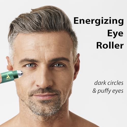 Abera Eye Roller Serum for Men – Refreshing Under-Eye Treatment for Puffiness, Dark Circles & Bags – With Mint, Peptides & Vitamin C – 0.34 fl.oz, 2 Box + Gift