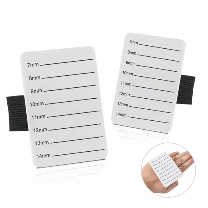 2 Pieces Eyelash Extension Hand Plate - Lash Holder - Durable Acrylic Lash Palette with Wrist Strap - Lash Pallet for Lash Extensions - Eyelash Extension Tray 7-14 mm